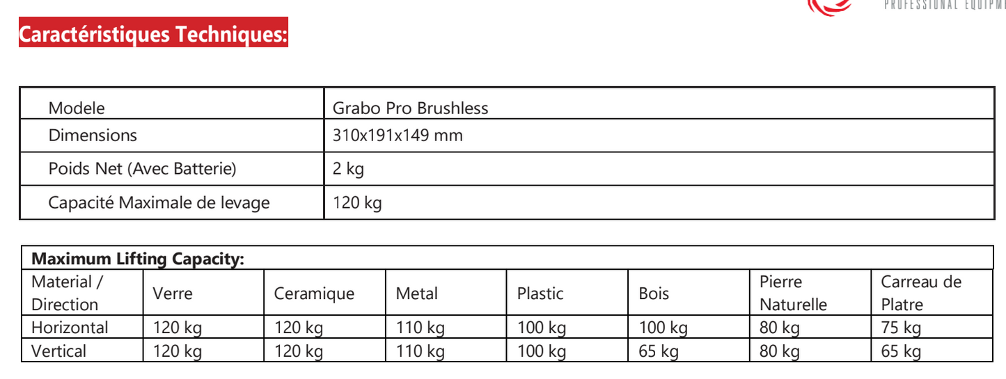 GRABO PRO BRUSHLESS sans BATTERIE EN SYSTAINER