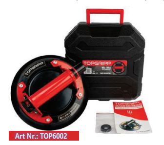 TOPGRIPP GRABO Ventouse manuelle WLL 75kg Poignée Métal